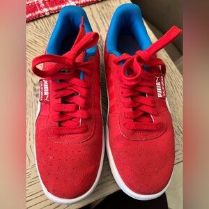 Puma California red suede tennis shoes size 7 women’s